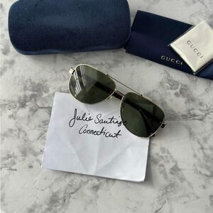 Gucci Tortoiseshell Sunglasses with Green Lenses
